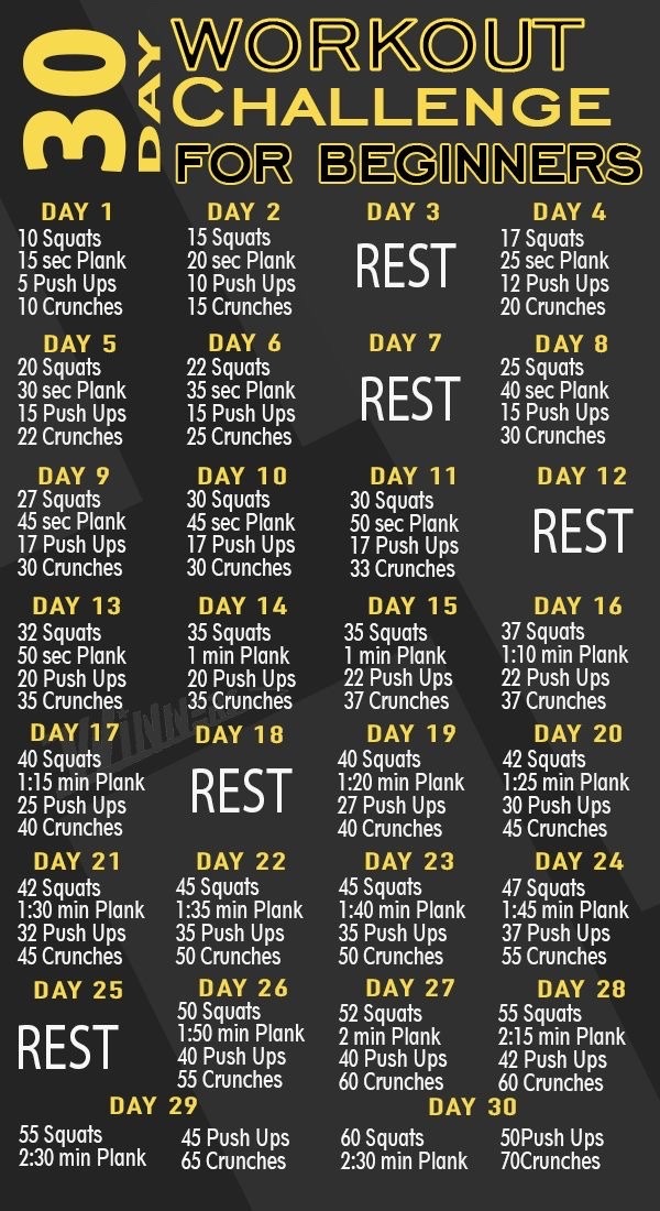 30 Day Workout Challenge For Beginners